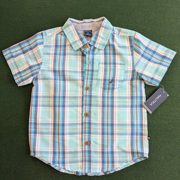 NWT Nautica T-shirt, Button Down, and Short Set 3T 💙 - Picture 6 of 14